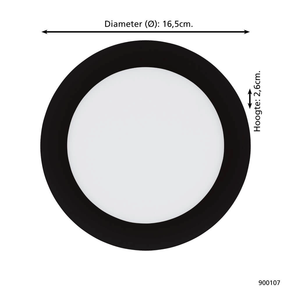 Plafonnier Zigbee Fueva-Z Ø 16,5 cm noir Eglo 9008606225637