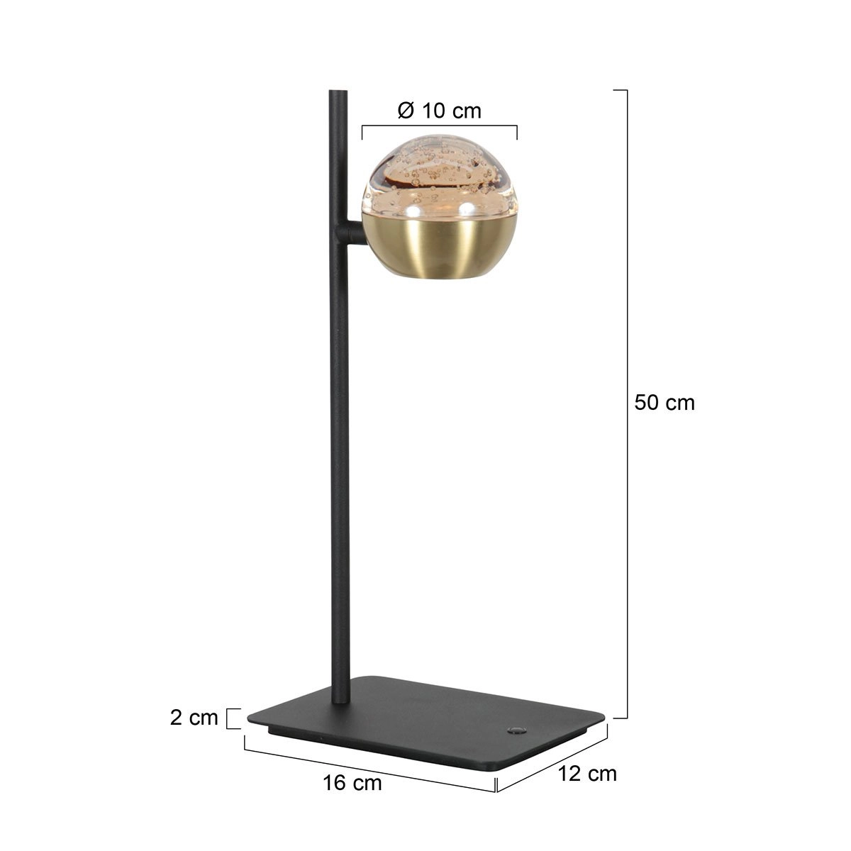Lampe de bureau à LED Belluno laiton avec noir - dimmable Steinhauer 8712746183955