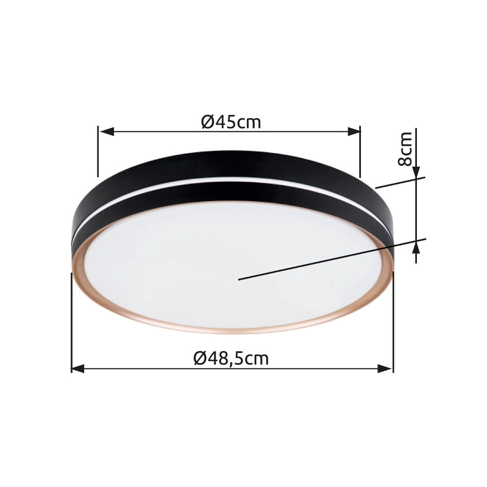 Lampe de plafond à design Manni noir Ø 48,5cm Globo 9007371425150