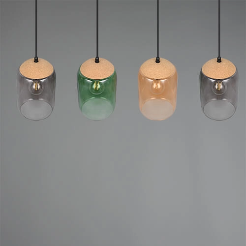 Lampe de table à manger en verre Cork 4 lumières Trio 4017807622997