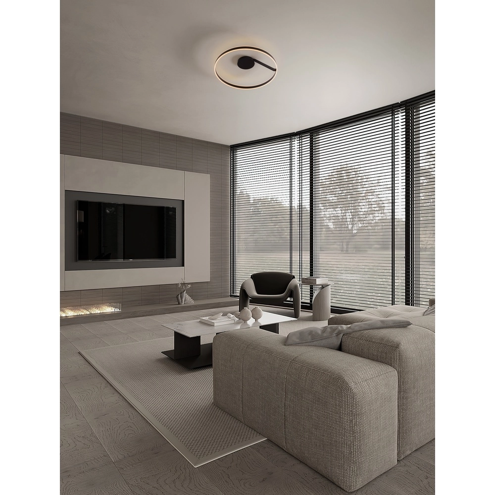 Plafonnier Bianco noir Ø 80cm Lyora 5212017473851