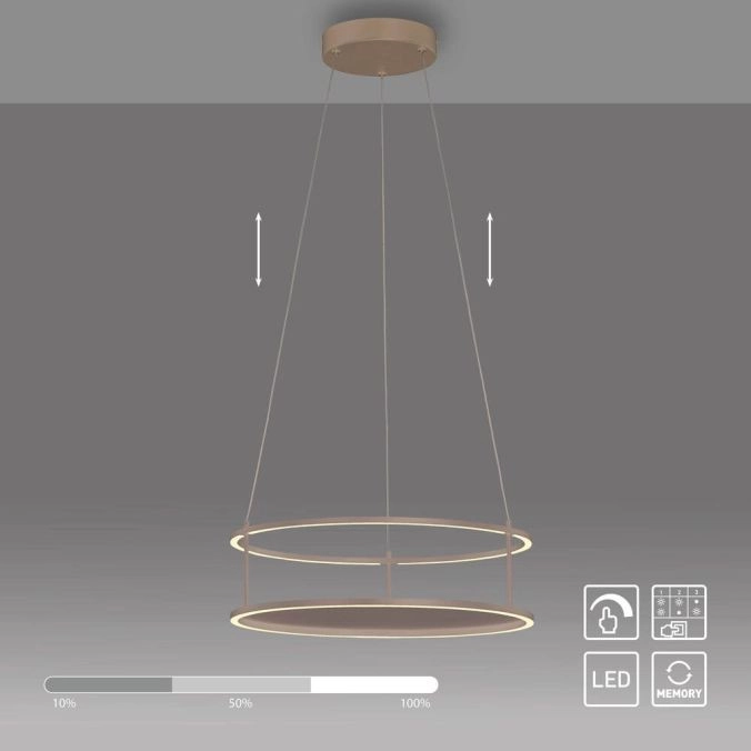 Lampe pendante de conception Conni Ø 50 cm brun sable Paul Neuhaus 4012248398401