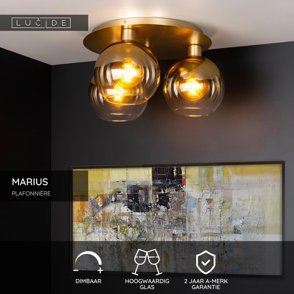 Lampe de plafond Marius Or 3 vieux Lucide 5411212740991