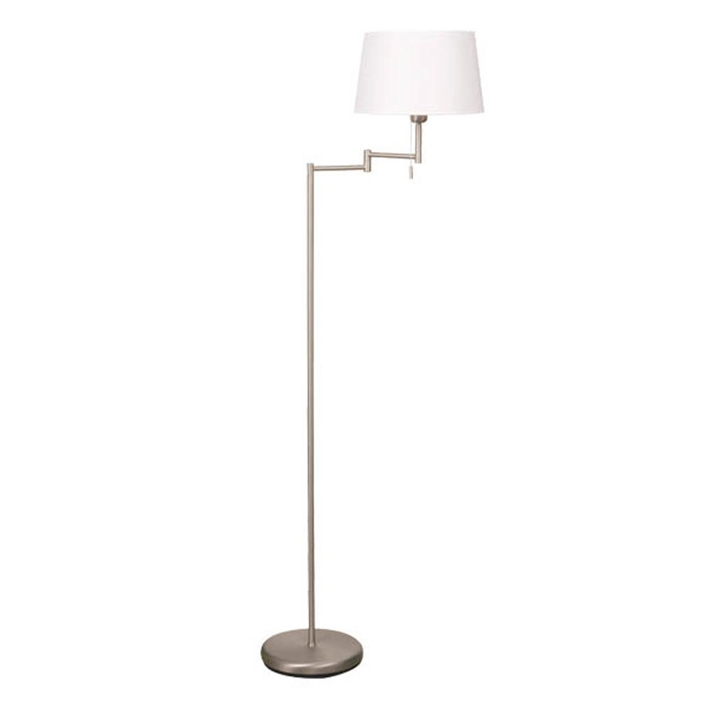 Lampadaire Mexlite 154 cm gris métallisé avec abat-jour blanc Lampadaire Mexlite 154 cm gris métallisé avec abat-jour blanc