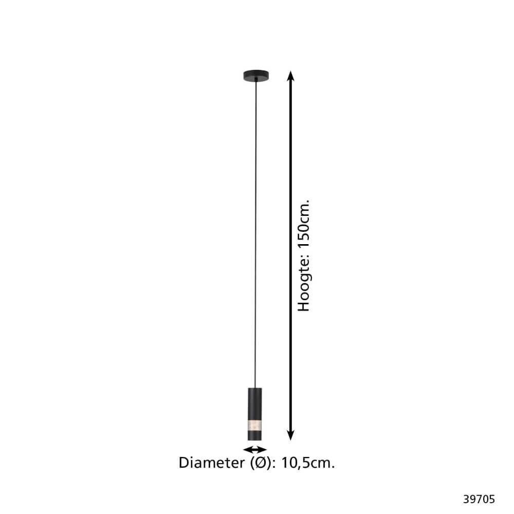 Lampe suspendue 1 lumière Bernabeta noir Stars of Light 9002759397050