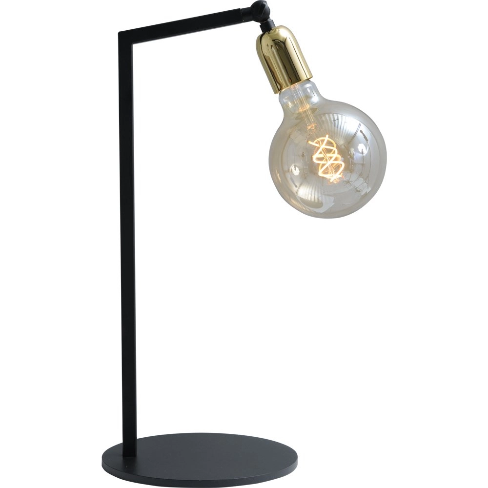 Lampe de table noire Tube avec raccord en or Masterlight 8718121188706