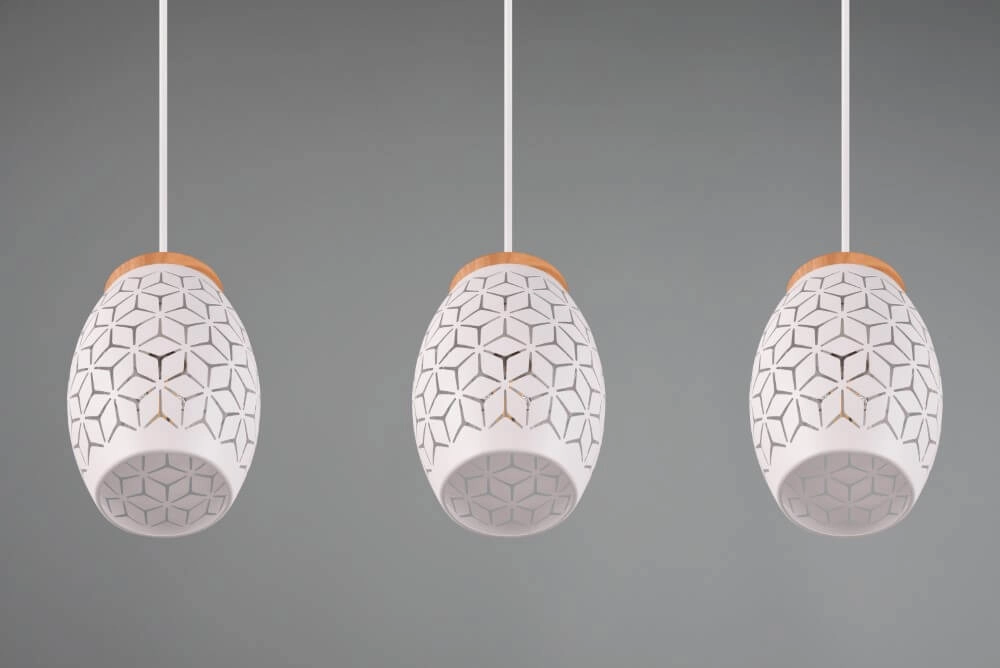 Lampe suspendue blanche Bidar 3 lumières Trio 4017807574920