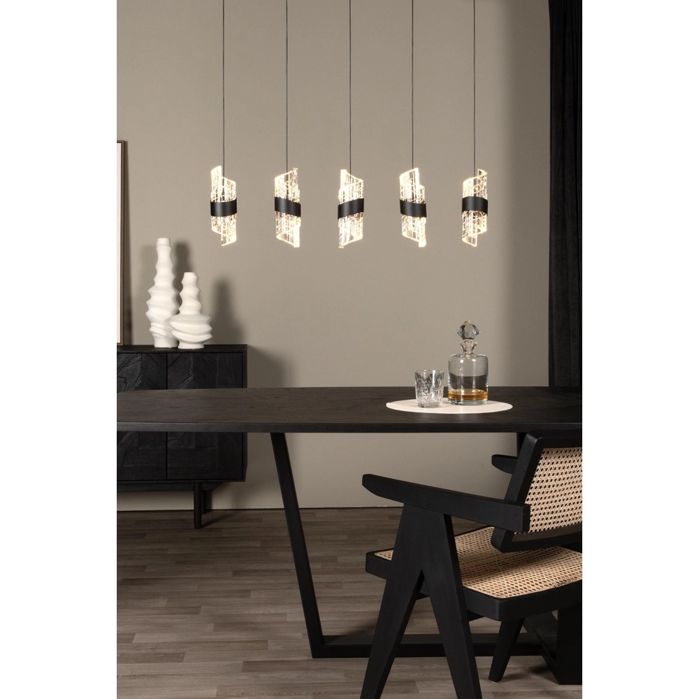 Lampe pendante de conception Kligande Droit noir à 5 lumières Lucide 5411212134653