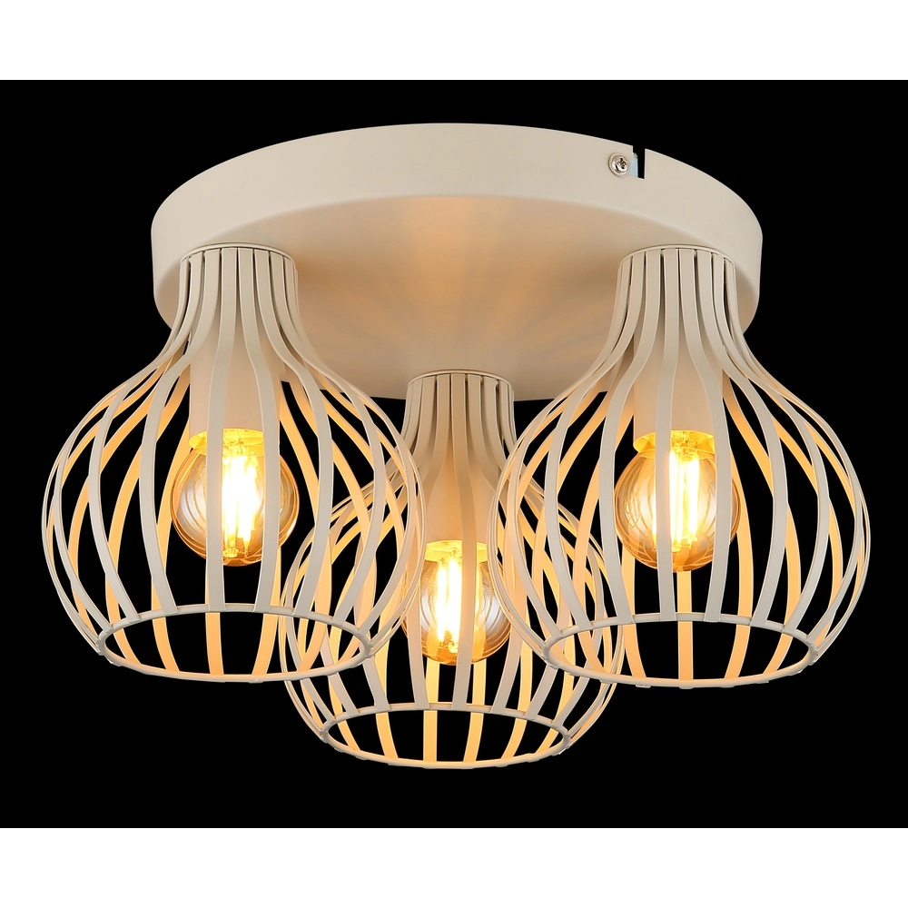 Lampe de plafond à 3 lampes Mateo brun sable Globo 9007371575244