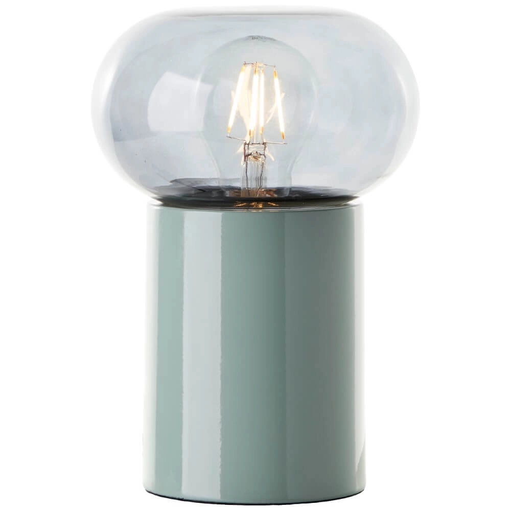 Lampe de table verte Knut avec verre fumé Lampe de table verte Knut avec verre fumé