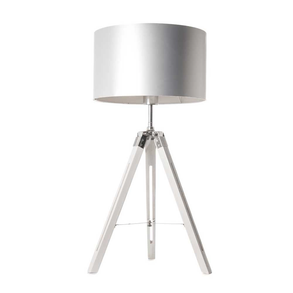 Lampe de table trépied Jewel 67 cm blanc avec gris