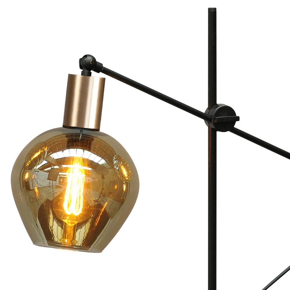 Lampe de table noire avec de l'or Bounty avec du verre Masterlight 8718121246819
