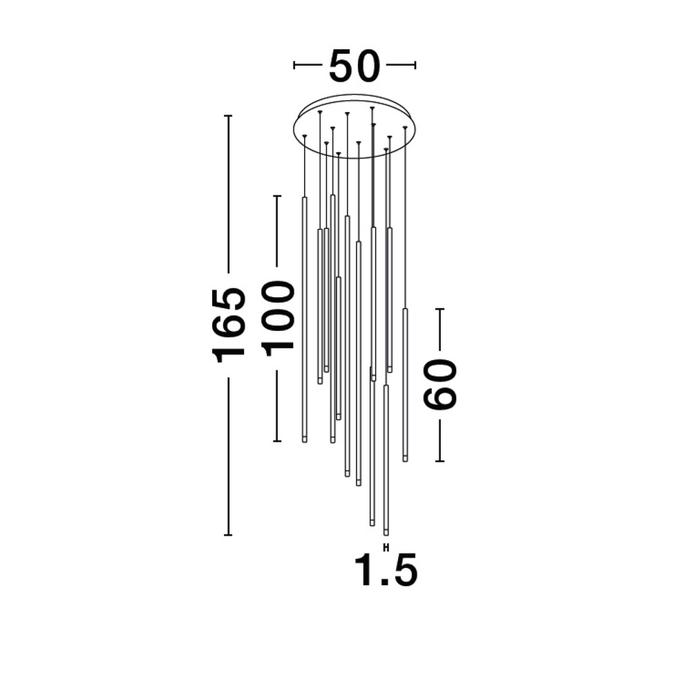 Suspension design Elettra 12 lumières noir Lyora 5212017446060
