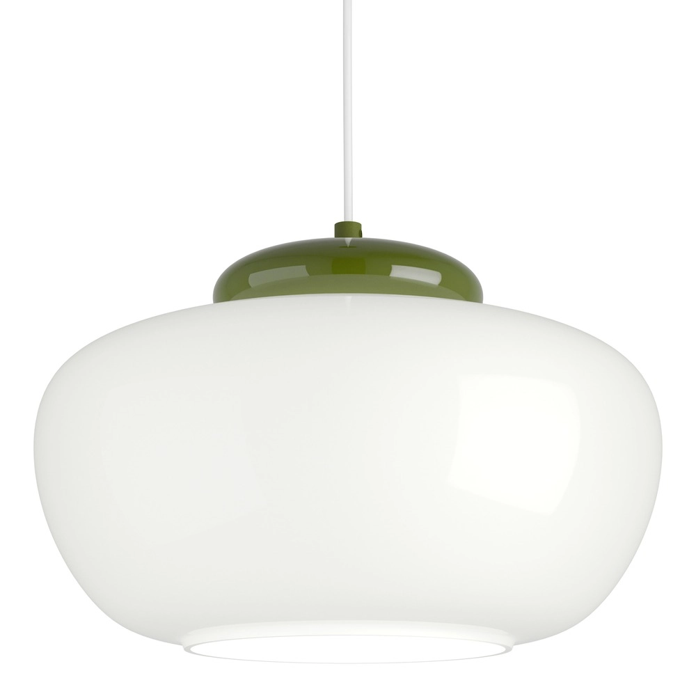Lampe pendante de conception Berardelli blanc avec vert Ø 30cm