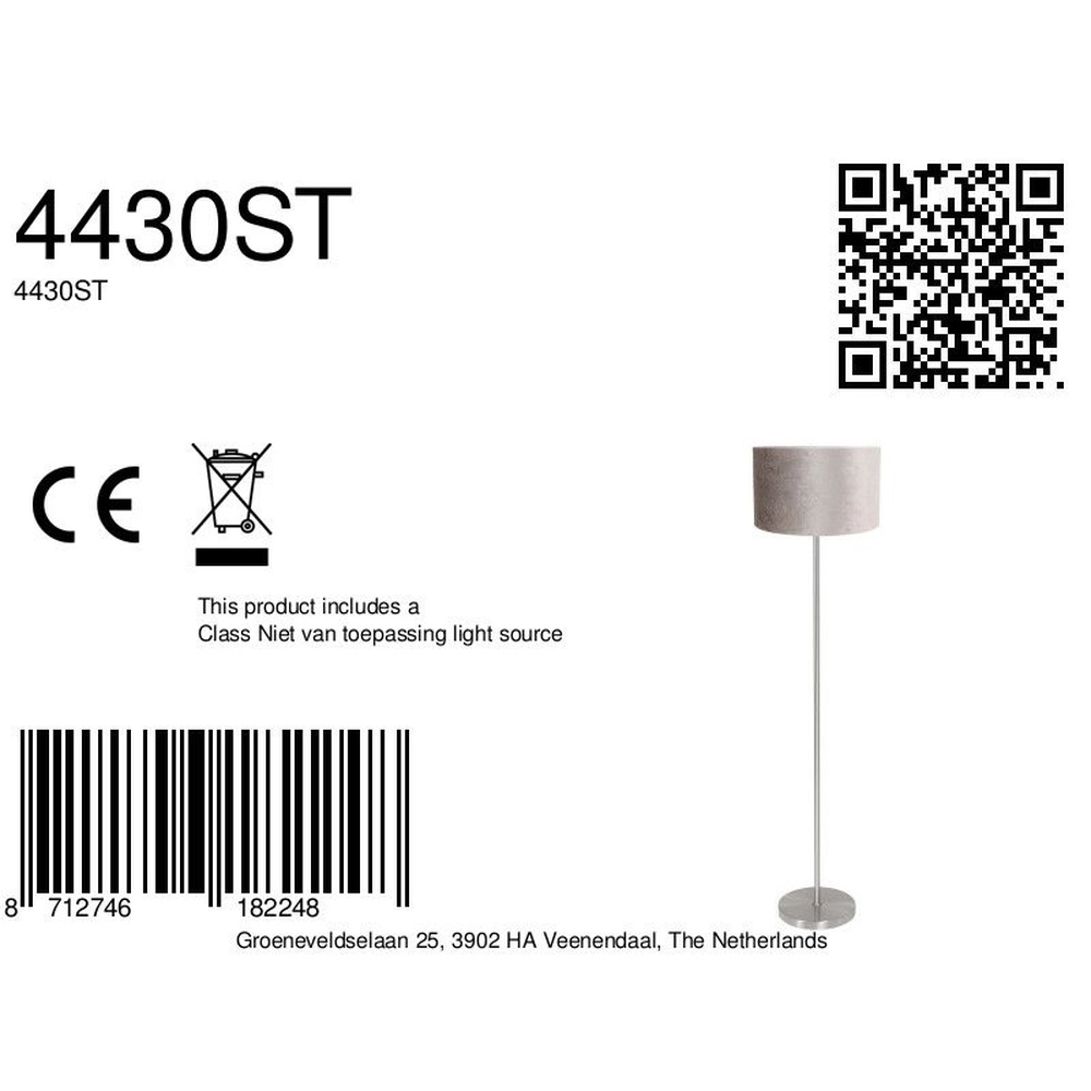 Lampadaire Noor avec capot gris Steinhauer 8712746182248