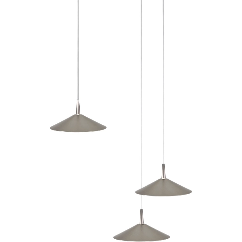 Lampe pendante à 3 lampes Ceppo nickel Ø rond 18 cm Masterlight 8718121358666