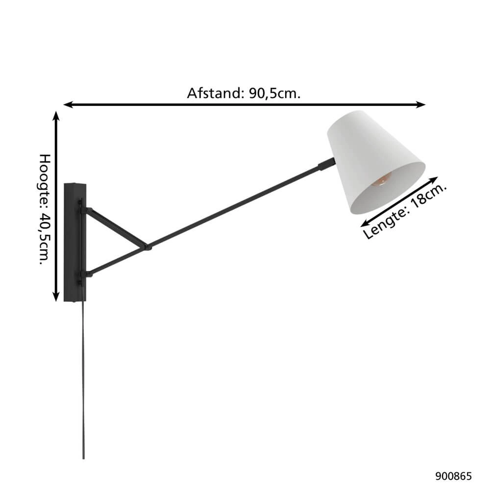 Lampe de lecture murale Forcadet Ajustable Eglo 9008606273942