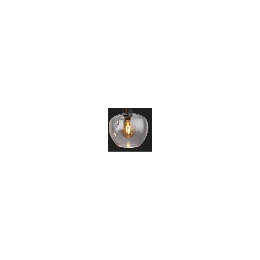 Lampe suspendue à 6 lampes Matt noir avec verre fumé Globo 9007371454259
