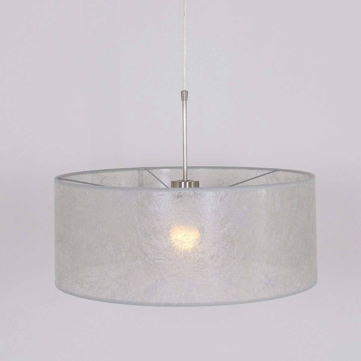 Lampe à suspension Stresa avec abat-jour gris argenté de 50 cm Steinhauer 8712746118155