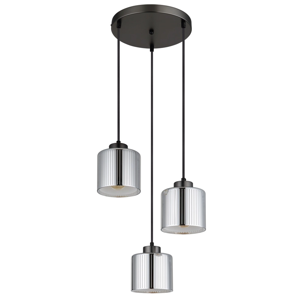 Lampe pendante de conception Felicia Trois lumières en métal canon Globo 9007371522965