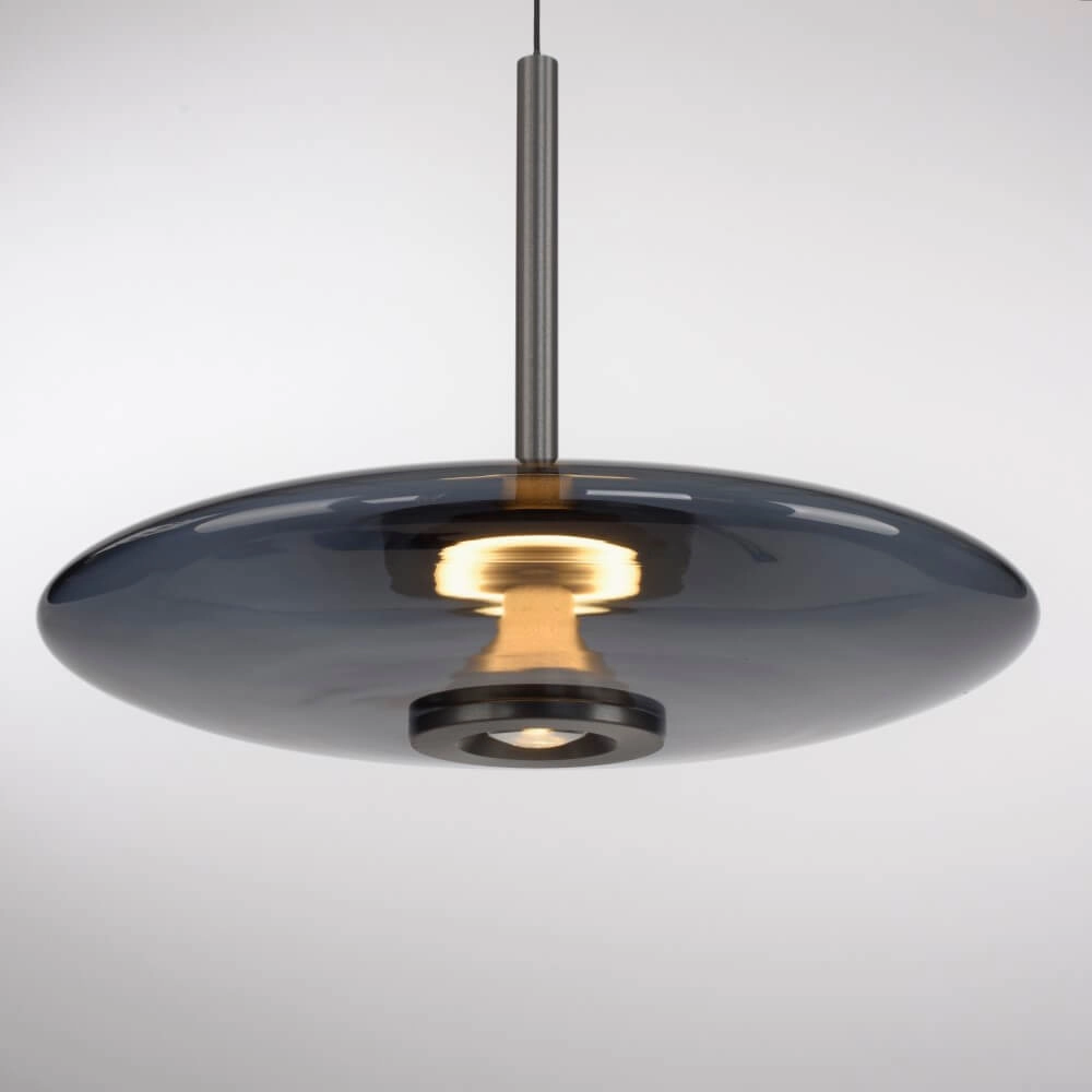 Lampe suspendue Pure E-Vitrum conception gris Paul Neuhaus 4012248382684