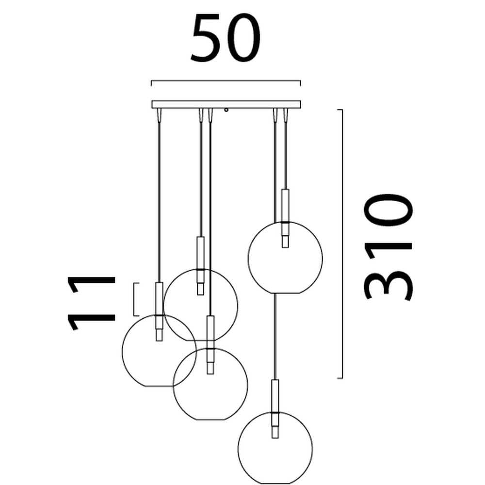 Lampe pendante 5L vide Lido Ball avec un verre transparent de 24 cm Ø Masterlight 8718121335490