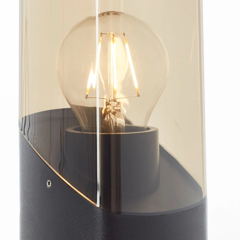 Lampe sur pied noire Minou avec verre fumé Brilliant 4004353435751