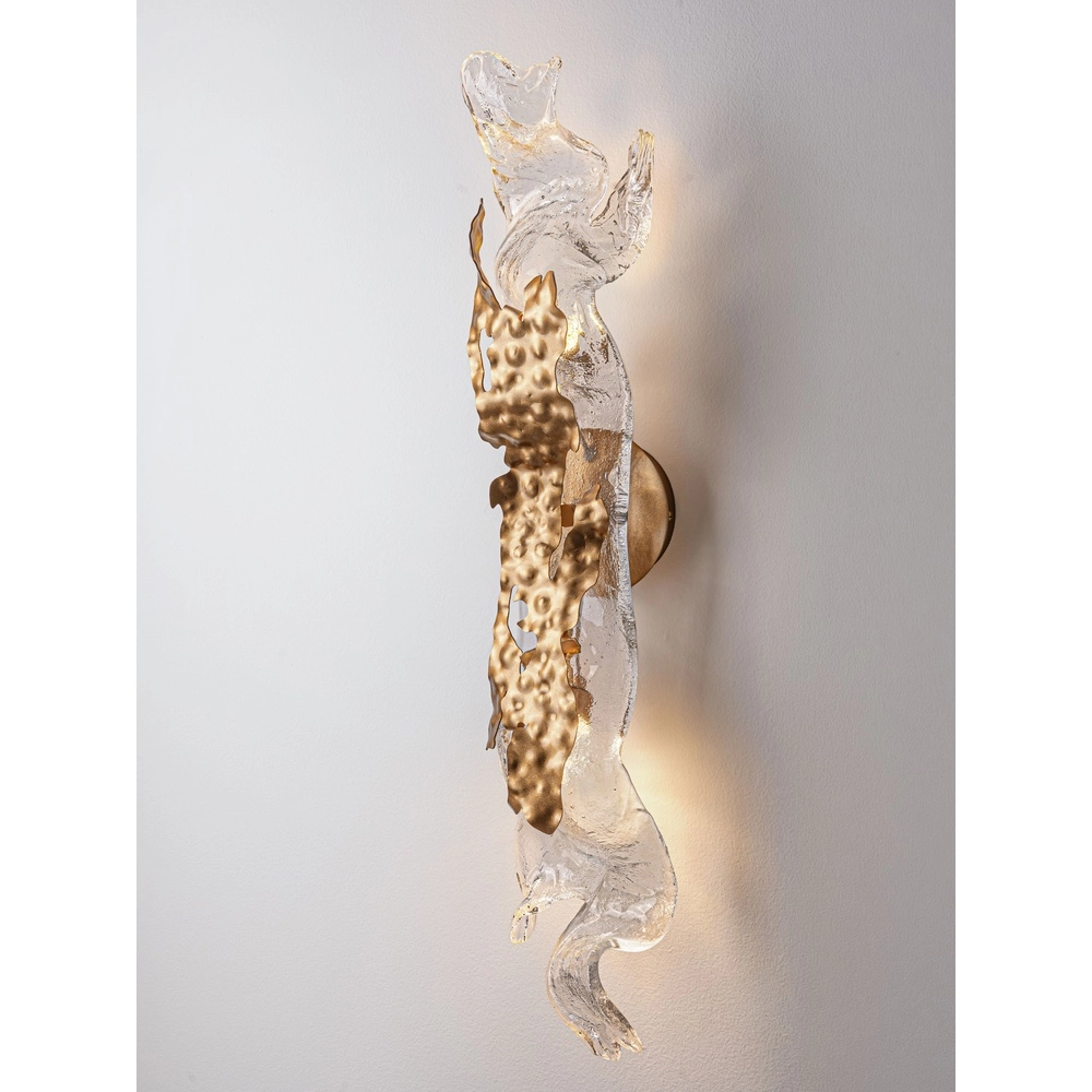 Lampe murale dorée Avesa avec du verre transparent Lyora 5212063500457