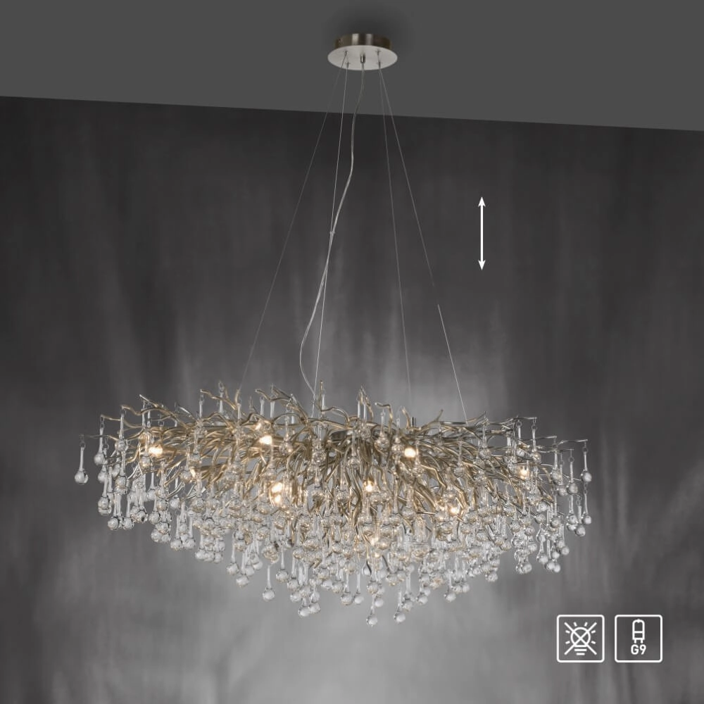 Grand lustre Icicle acier Paul Neuhaus 4012248332924