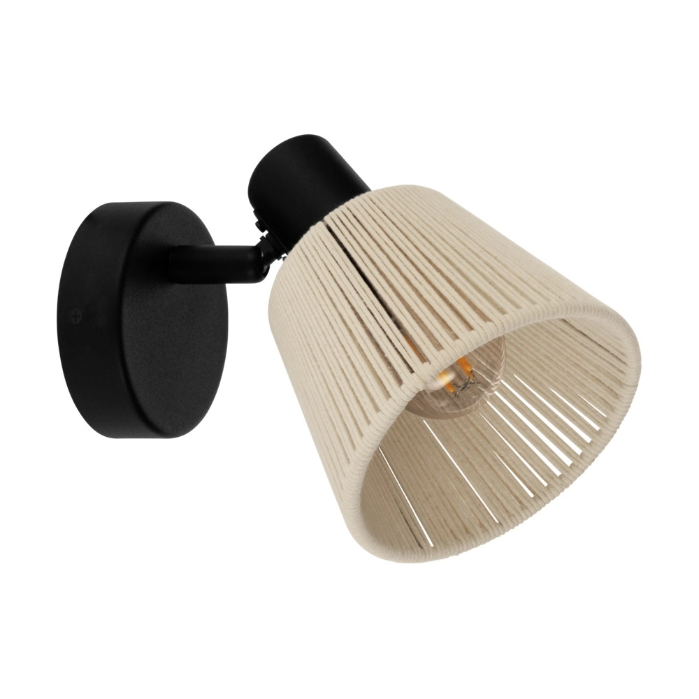 Applique Seagard noir avec rotin