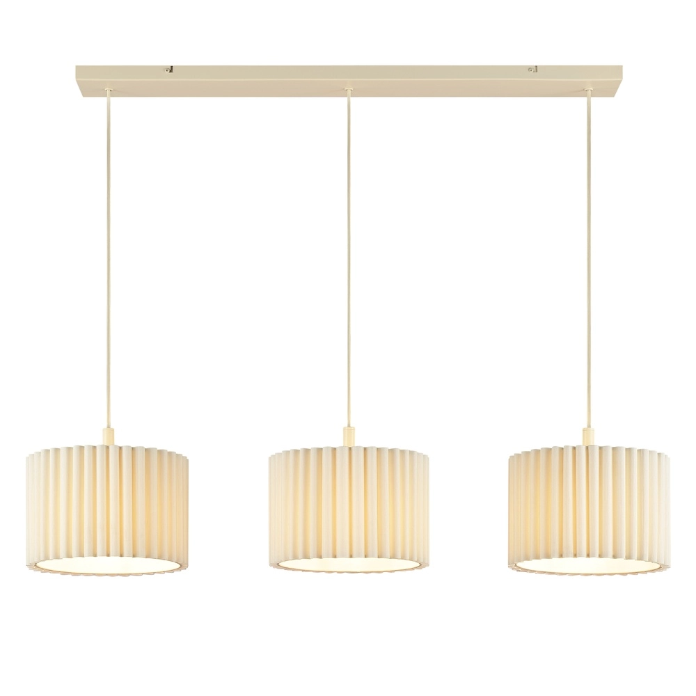 Lampe pendante Japandi Velin Brun sable clair à 3