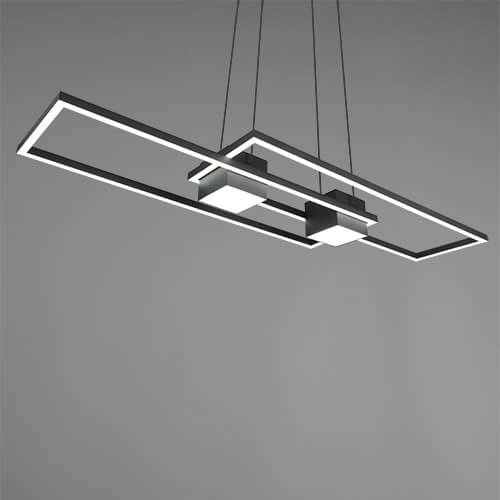 Lampe suspendue LED pour bureau Albany noir Trio 4017807610345