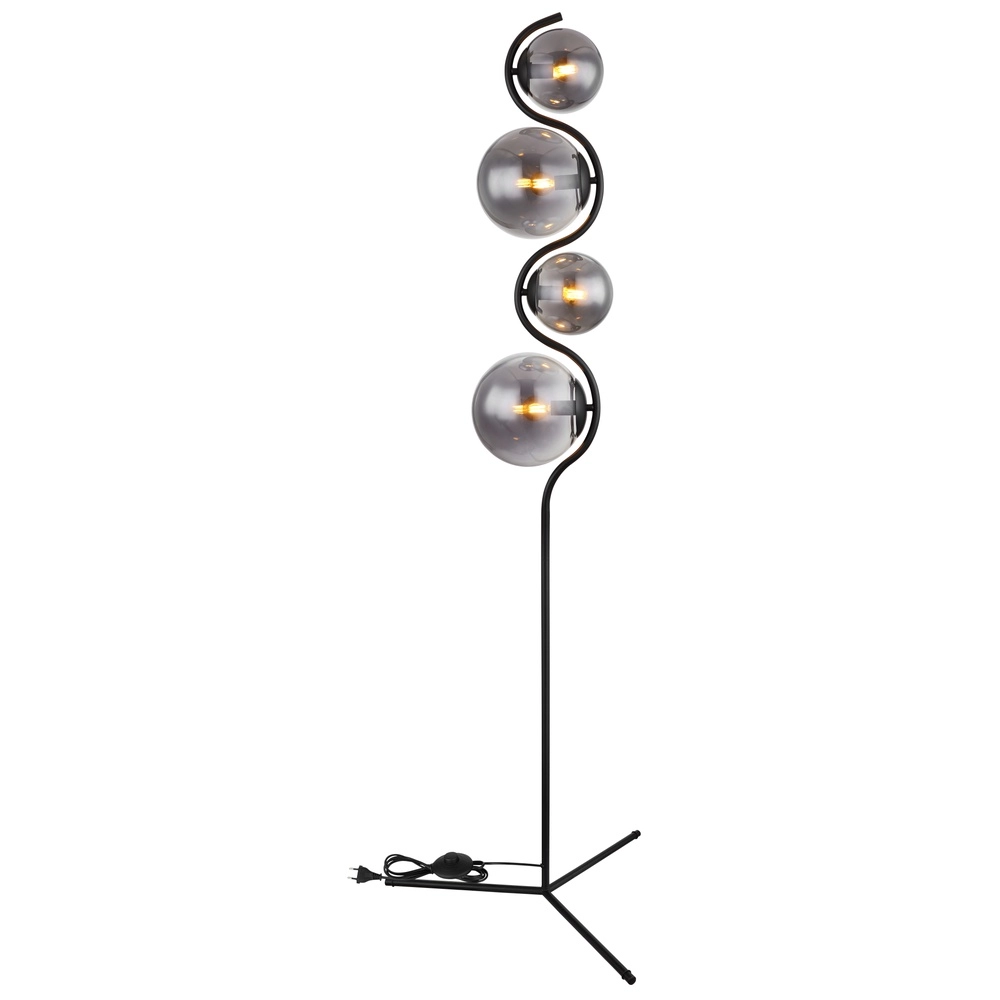 Lampadaire moderne Porry Noir à 4 lumières Globo 9007371431861
