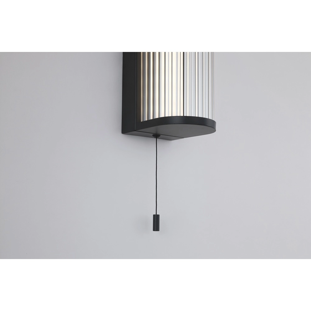 Lampe murale moderne Rue noir avec verre nervuré Searchlight 5,05342E+12