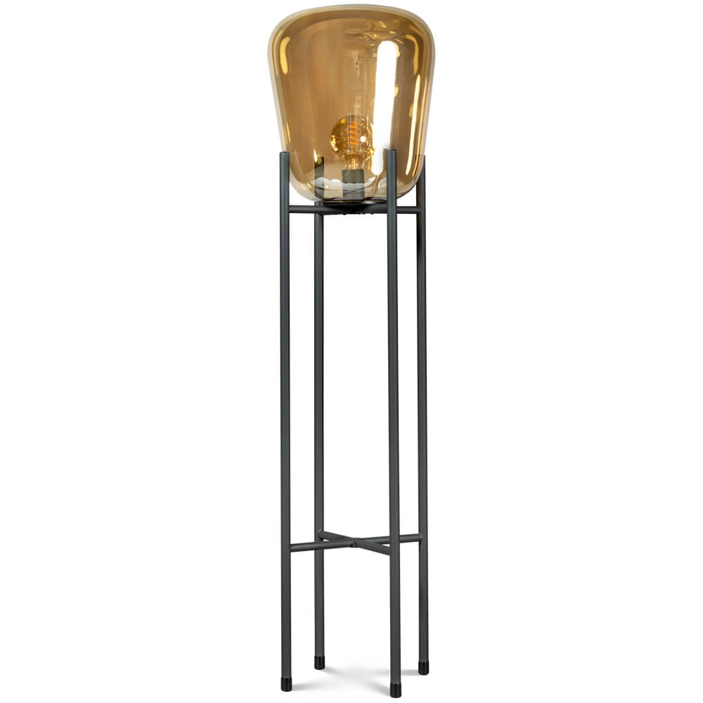 Lampadaire Benn Gold noir avec de l'or