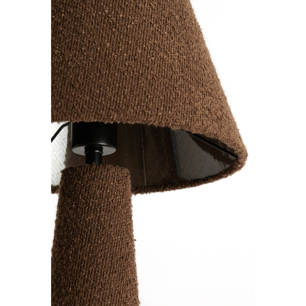 Lampe de table Devia Ø 30cm - bouclé - brun Light & Living 8717807759476