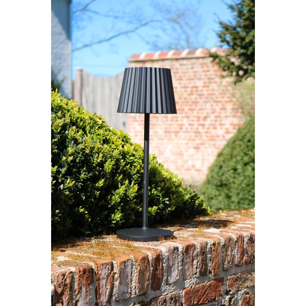 Lampe de table rechargeable Justine Noir avec station de recharge Lucide 5411212272171