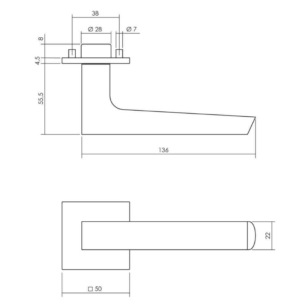 Poignée de porte design Sliced No.1 Acier inoxydable et noir Intersteel 8714186463376