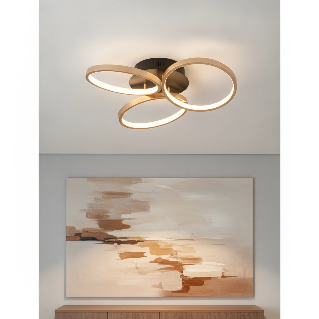 Plafonnier design Elize noir avec or Ø 55cm