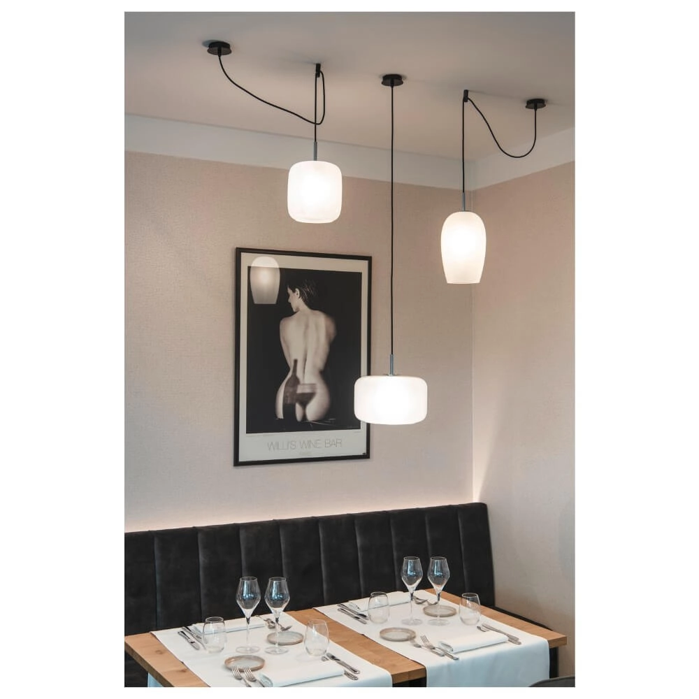 Lampe à suspension en verre Pantilo verre blanc Ø 28cm SLV 4024163266413