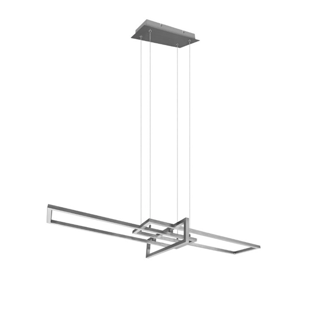 Lampe à suspension LED Salinas 110cm gris métallisé