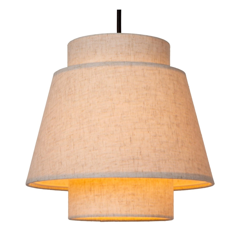 Lampe suspendue Tribute Crème ronde à 3 lumières Lucide 5411212211941