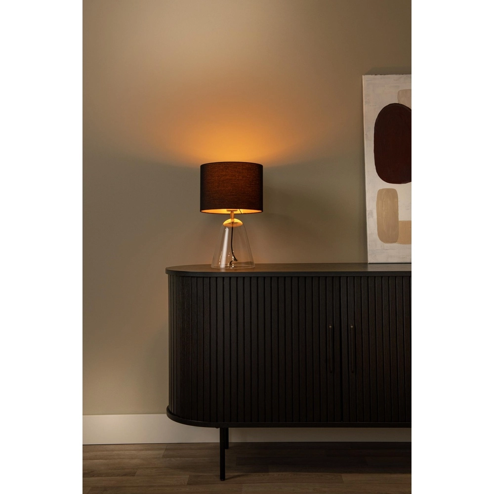 Lampe de table Campana Verre avec abat-jour noir 40 cm Lucide 5411212345806