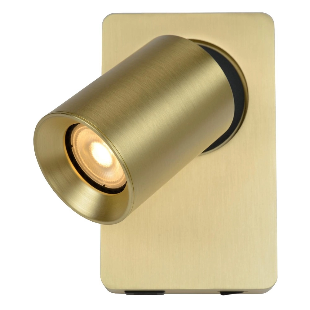 Lampe de chevet Nigel avec point de charge USB doré Lucide 5411212092953