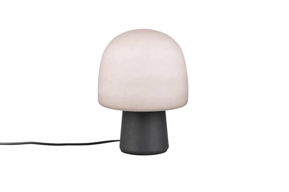 Lampe de table champignon Steen noir avec verre taupe Trio 4017807622683