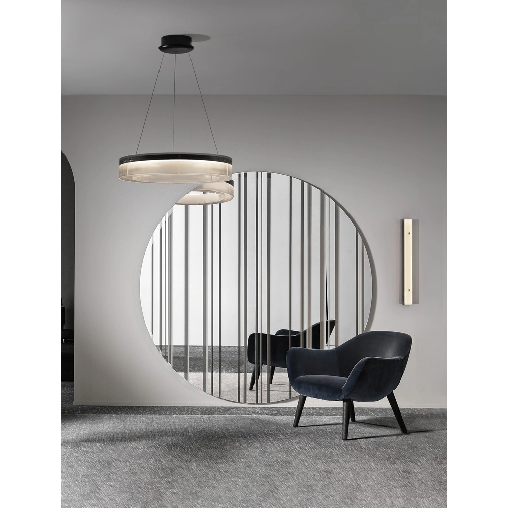 Suspension design Pauline noir avec verre Ø 70cm Lyora 5212017445384