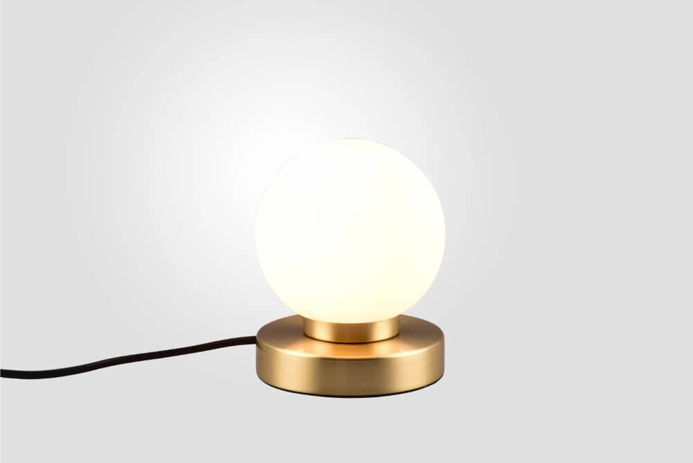 Lampe de table Prinz Ii or avec verre blanc