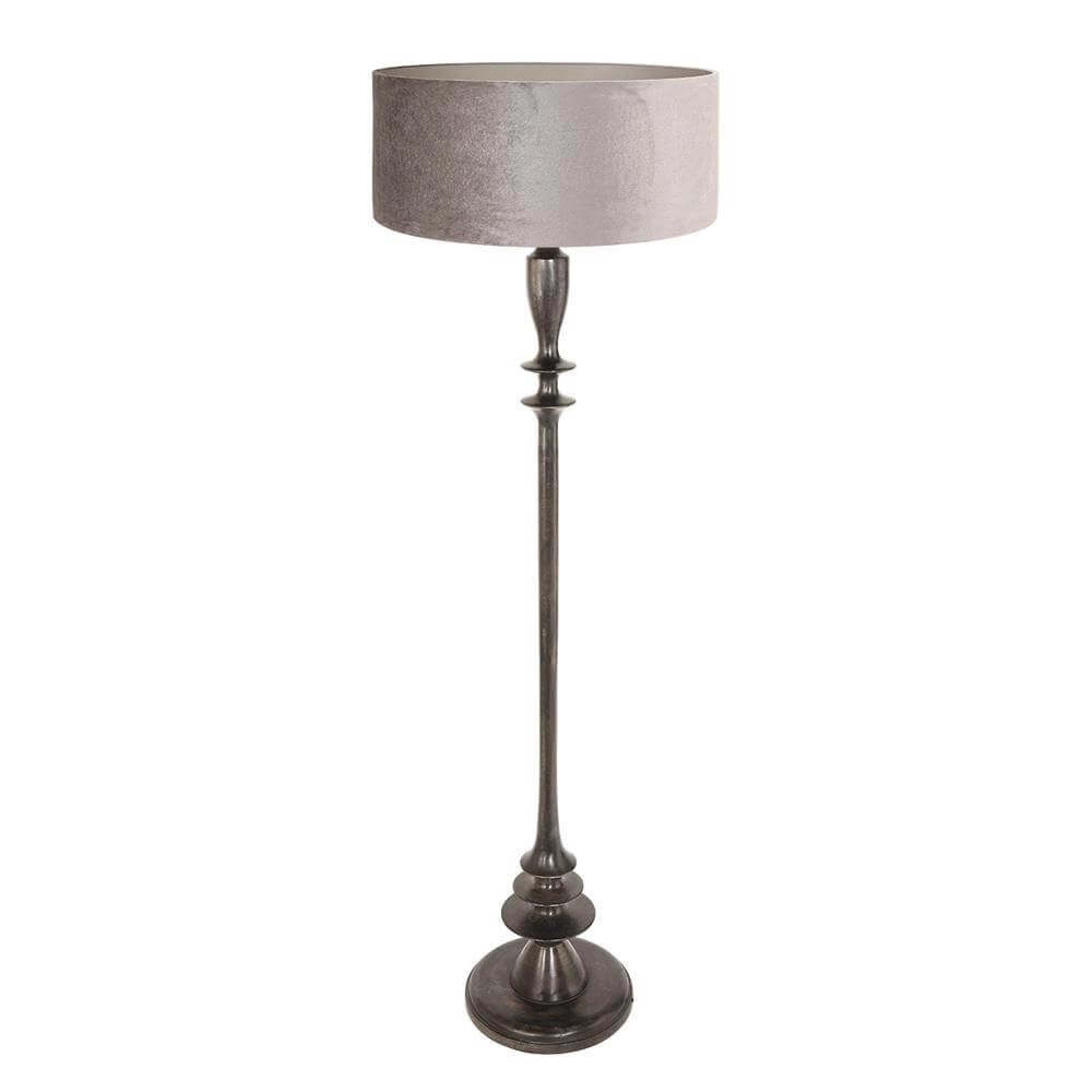 Lampadaire Bois avec capuchon argenté