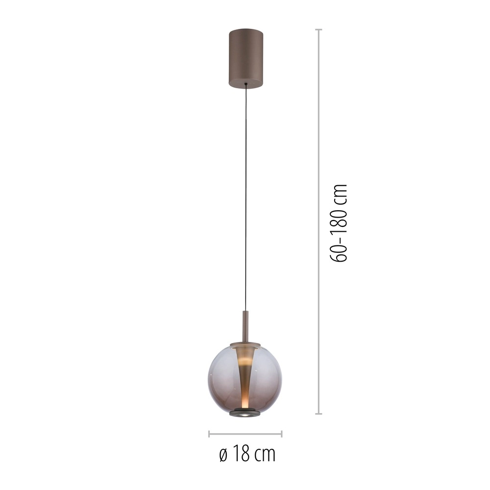 Suspension LED Pure Infinity avec verre ambré - Ø 18cm Paul Neuhaus 4012248399040
