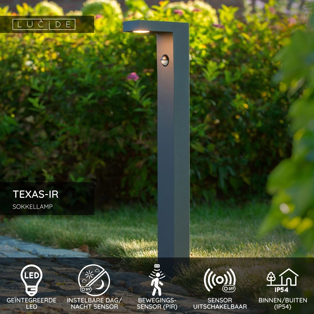 Lampe à piédestal Texas-Ir avec anthracite capteur Lucide 5411212281012